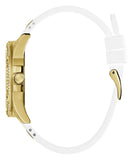  Shop Authentic Guess Queen Quartz Gold Dial White Silicone Strap Watch For Women - GW0536L2 - Luxxuri