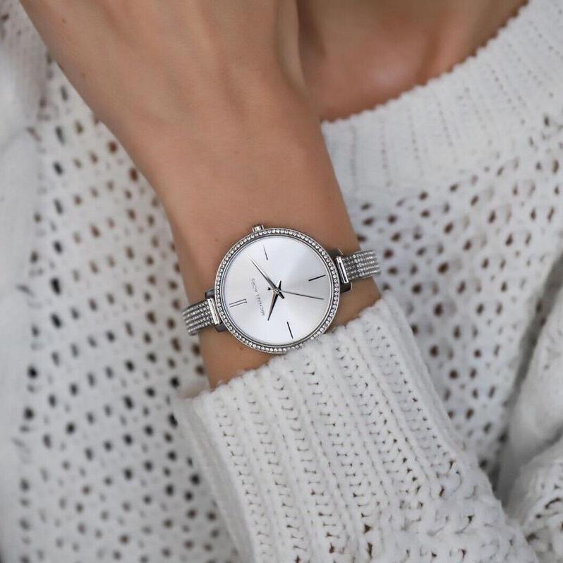  Shop Authentic Michael Kors Jaryn Quartz Silver Dial Silver Steel Strap Watch For Women - MK3783 - Luxxuri