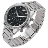  Shop Authentic Emporio Armani Mario Chronograph Black Dial Silver Steel Strap Watch For Men - AR11241 - Luxxuri