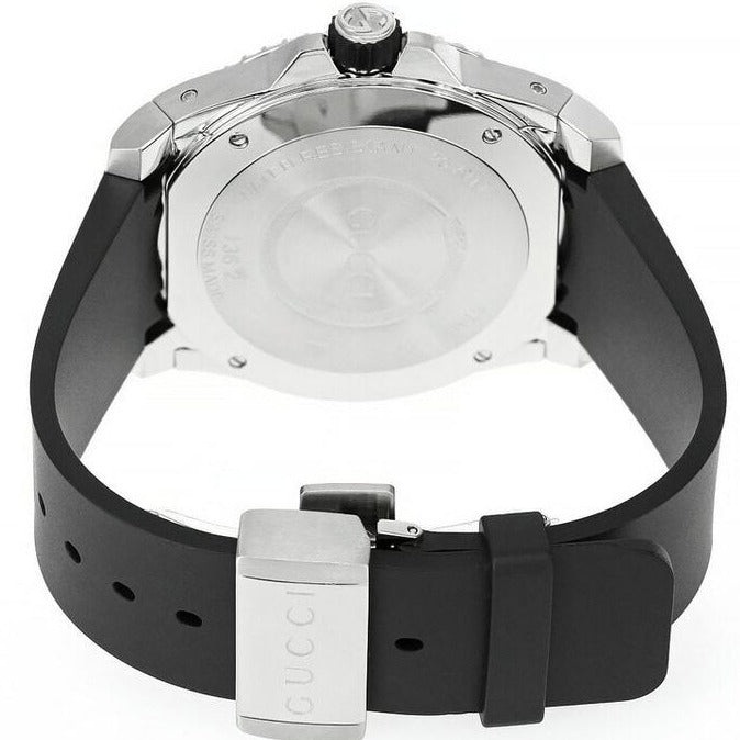  Shop Authentic Gucci Dive Quartz Kingsnake Black Dial Black Rubber Strap Watch For Men - YA136217 - Luxxuri