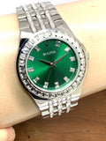  Shop Authentic Bulova Phantom Classic Baguette Green Dial Silver Steel Strap Watch for Men - 96A253 - Luxxuri