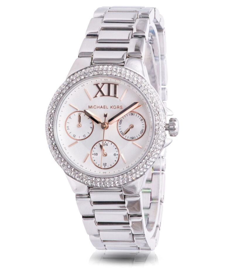  Shop Authentic Michael Kors Camille Chronograph White Dial Silver Steel Strap Watch For Women - MK7198 - Luxxuri