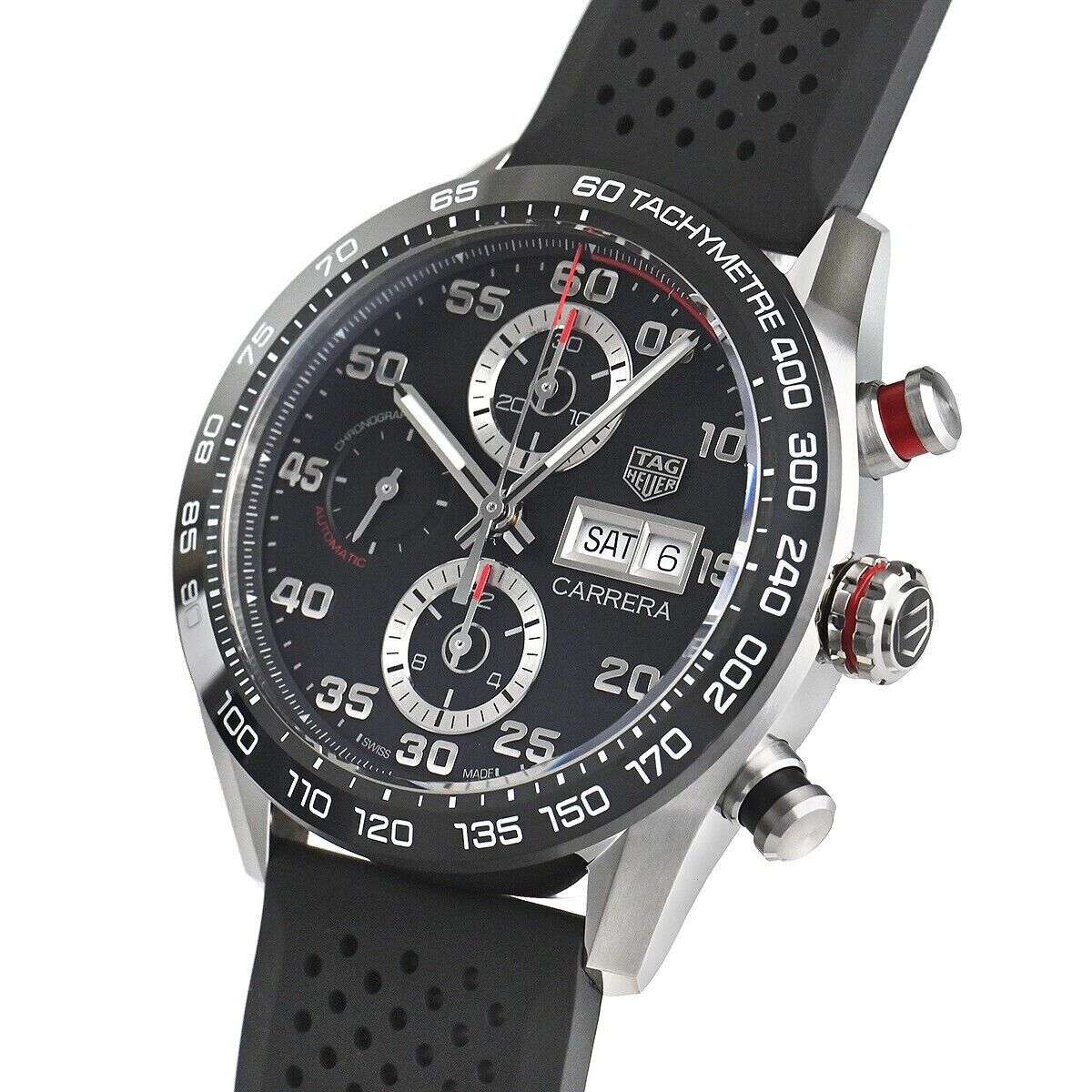  Shop Authentic Tag Heuer Carrera Chronograph Black Dial Black Rubber Strap Watch for Men - CBN2A1AA.FT6228 - Luxxuri