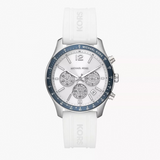  Shop Authentic Michael Kors Berkley Chronograph Silver Dial White Rubber Strap Watch For Women  - MKO1040 - Luxxuri