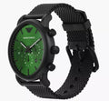  Shop Authentic Emporio Armani Luigi Chronograph Green Dial Black Mesh Bracelet Watch For Men - AR11470 - Luxxuri