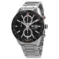  Shop Authentic Tag Heuer Carrera Automatic Chronograph Black Dial Silver Steel Strap Watch for Men - CBM2110.BA0651 - Luxxuri