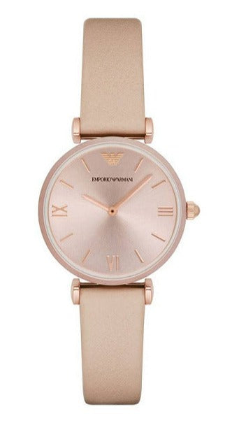  Shop Authentic Emporio Armani Gianni T-Bar Quartz Rose Gold Dial Pink Leather Strap Watch For Women - AR11001 - Luxxuri