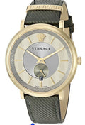  Shop Authentic Versace V-Circle Manifesto Gold Dial Black Leather Strap Watch for Men - VBQ030017 - Luxxuri