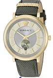  Shop Authentic Versace V-Circle Manifesto Gold Dial Black Leather Strap Watch for Men - VBQ030017 - Luxxuri