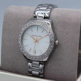  Shop Authentic Michael Kors Liliane Three Hand Mother of Pearl White Dial Silver Steel Strap Watch For Women - MK4556 - Luxxuri