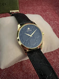  Shop Authentic Gucci G Timeless Quartz Black Dial Black Leather Strap Watch For Women - YA1264034A - Luxxuri