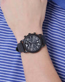  Shop Authentic Emporio Armani Luigi Chronograph Black Dial Black Leather Strap Watch For Men - AR11133 - Luxxuri