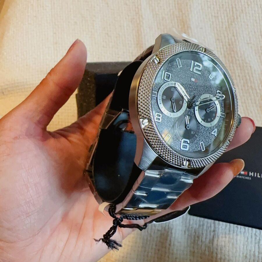  Shop Authentic Tommy Hilfiger Blaze Chronograph Black Dial Silver Steel Strap Watch For Men - 1792029 - Luxxuri