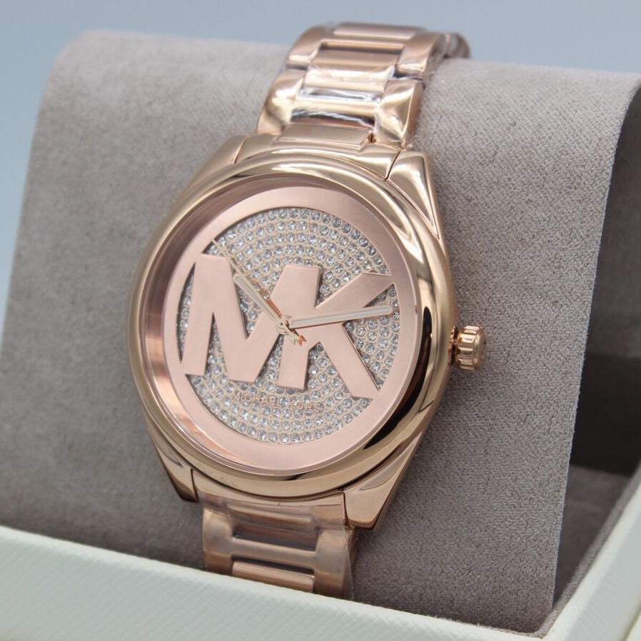  Shop Authentic Michael Kors Janelle Three Hand Rose Gold Dial Two Tone Steel Strap Watch For Women - MK7089 - Luxxuri