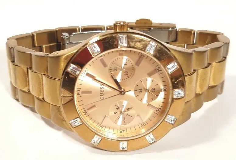  Shop Authentic Guess Glisten Multifunction Quartz Rose Gold Dial Rose Gold Steel Strap Watch For Women - W16017L1 - Luxxuri