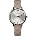  Shop Authentic Emporio Armani Gianni T Bar Quartz Silver Dial Beige Leather Strap Watch For Women - AR80007 - Luxxuri
