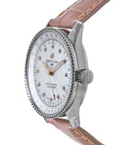  Shop Authentic Breitling Navitimer Automatic 35 Mother of Pearl Dial Pink Leather Strap Watch for Women - A17395211A1P3 - Luxxuri