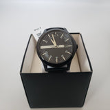  Shop Authentic Armani Exchange Hampton Quartz Blue Dial Black Leather Strap Watch for Men - AX2411 - Luxxuri