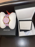  Shop Authentic Gucci G Timeless Quartz Lilac Dial Lilac Leather Strap Watch For Women - YA1264098 - Luxxuri