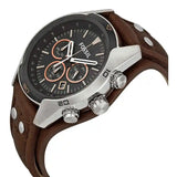  Shop Authentic Fossil Coachman Chronograph Black Dial Brown Leather Strap Watch for Men - CH2891 - Luxxuri
