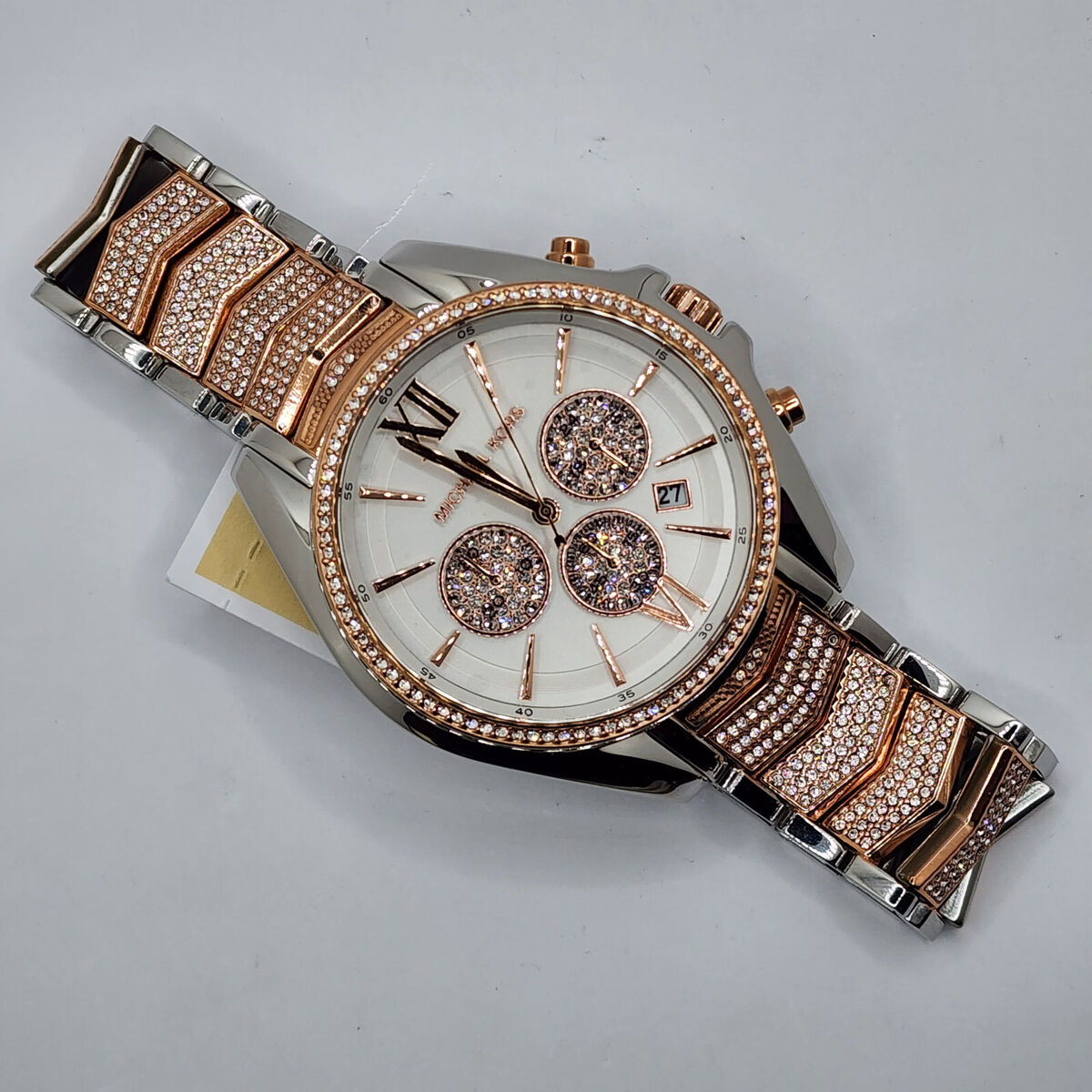  Shop Authentic Michael Kors Whitney Chronograph Silver Dial Two Tone Steel Strap Watch For Women - MK7225 - Luxxuri