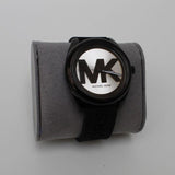  Shop Authentic Michael Kors Janelle Quartz Silver Dial Black Rubber Strap Watch For Women - MK7138 - Luxxuri