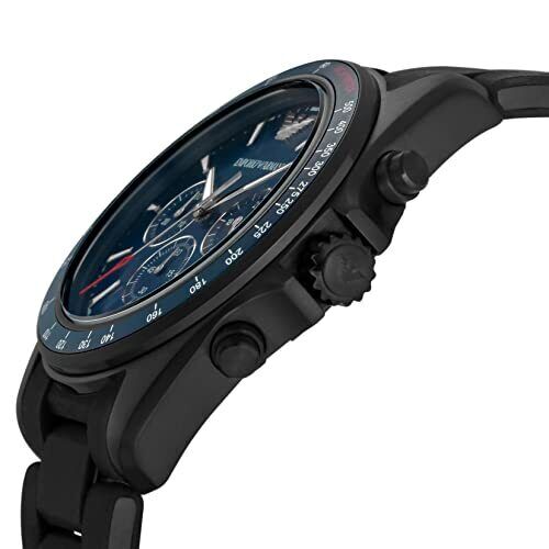  Shop Authentic Emporio Armani Sigma Chronograph Blue Dial Black Silicone Strap Watch For Men - AR6121 - Luxxuri