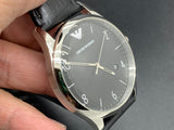  Shop Authentic Emporio Armani Classic Quartz Black Dial Black Leather Strap Watch For Men - AR1865 - Luxxuri