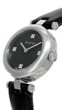  Shop Authentic Gucci Diamantissima Quartz Diamonds Black Dial Black Leather Strap Watch for Women - YA141506 - Luxxuri