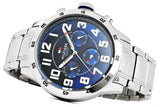  Shop Authentic Tommy Hilfiger Trent Chronograph Blue Dial Silver Steel Strap Watch for Men - 1791053 - Luxxuri