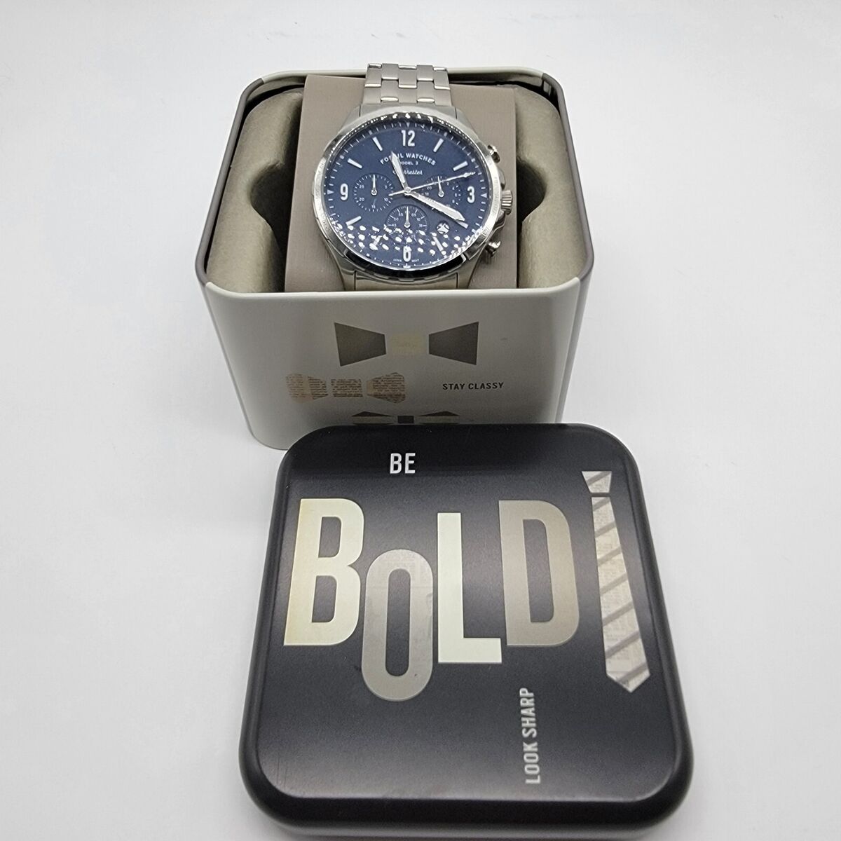  Shop Authentic Fossil Forrester Chronograph Blue Dial Silver Steel Strap Watch for Men - FS5605 - Luxxuri