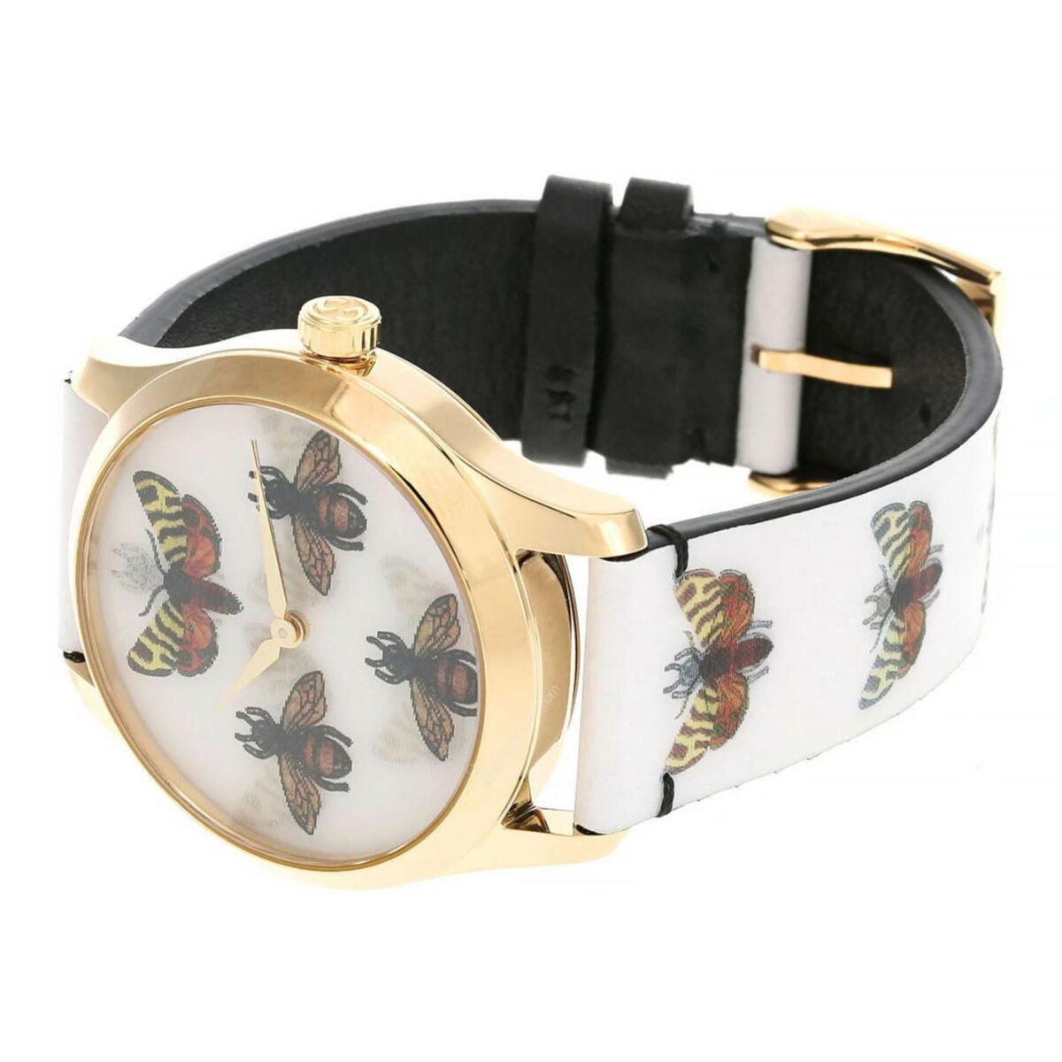  Shop Authentic Gucci G Timeless Quartz White Dial White Leather Strap Watch For Women - YA1264109 - Luxxuri