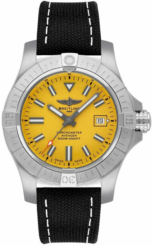  Shop Authentic Breitling Avenger Automatic 45 Seawolf Yellow Dial Black Nylon Strap Watch for Men - A17319101I1X1 - Luxxuri