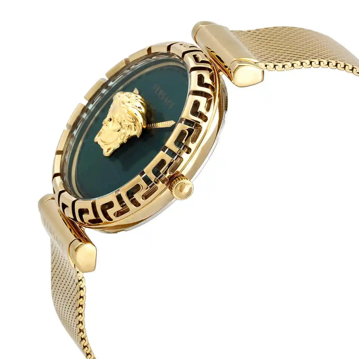  Shop Authentic Versace Palazzo Empire Greca Green Dial Gold Mesh Bracelet Watch for Women - VEDV00819 - Luxxuri