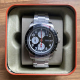  Shop Authentic Fossil Sport Tourer Chronograph Black Dial Silver Steel Strap Watch for Men - FS6045 - Luxxuri
