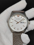  Shop Authentic Emporio Armani Dress Quartz White Dial Brown Leather Strap Watch For Men - AR1999 - Luxxuri