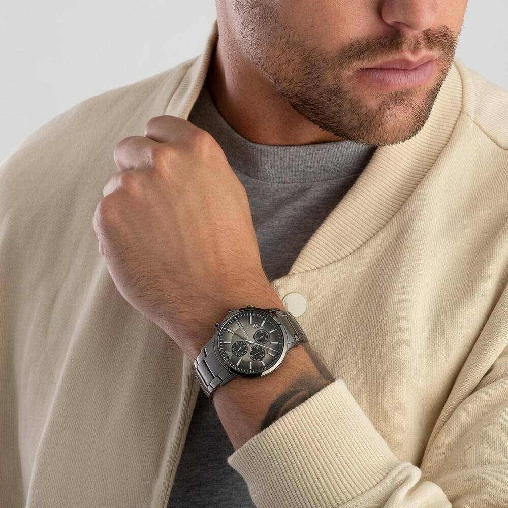  Shop Authentic Emporio Armani Analog Chronograph Black Dial Black Steel Strap Watch For Men - AR11531 - Luxxuri