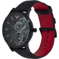  Shop Authentic Emporio Armani Meccanico Skeleton Black Dial Black Leather Strap Watch For Men - AR60046 - Luxxuri