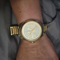  Shop Authentic Michael Kors Janelle Gold Dial Gold Steel Strap Watch For Women - MK7086 - Luxxuri