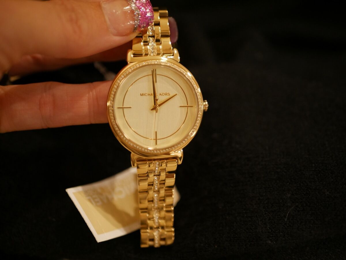  Shop Authentic Michael Kors Cinthia Quartz Gold Dial Gold Steel Strap Watch For Women - MK3681 - Luxxuri