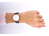  Shop Authentic Daniel Wellington Classic Sheffield White Dial Black Leather Strap Watch For Women - DW00100076 - Luxxuri