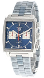  Shop Authentic Tag Heuer Monaco Automatic Chronograph Blue Dial Silver Steel Strap Watch for Men - CBL2111.BA0644 - Luxxuri