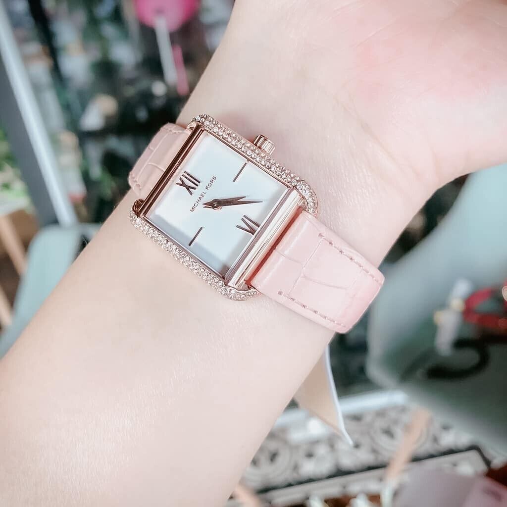  Shop Authentic Michael Kors Lake Quartz White Dial Pink Leather Strap Watch For Women - MK2763 - Luxxuri