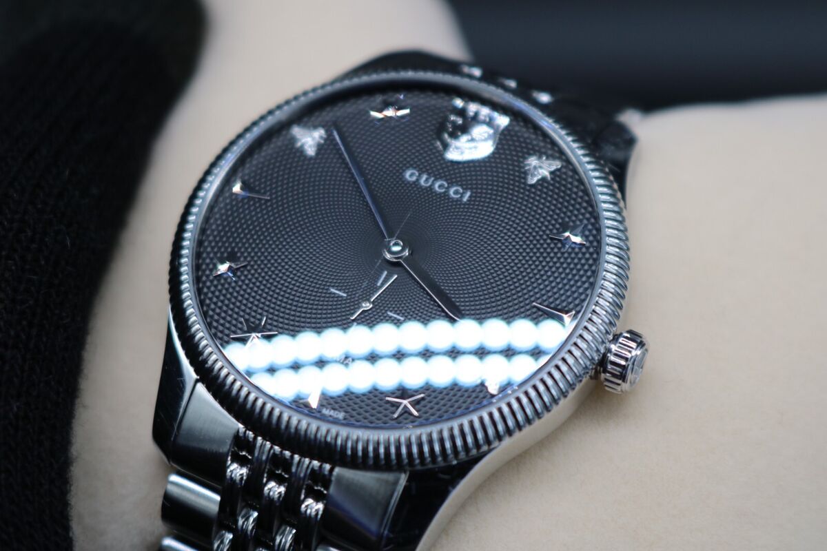  Shop Authentic Gucci G Timeless Automatic Black Dial Silver Steel Strap Watch For Men - YA126353 - Luxxuri