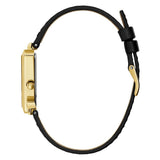  Shop Authentic Guess Fame Quartz Gold Dial Black Leather Strap Watch For Women - GW0548L3 - Luxxuri