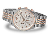 Shop Authentic Emporio Armani Zeta Chronograph Quartz White Dial Two Tone Steel Strap Watch For Men - AR1998 - Luxxuri