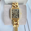  Shop Authentic Michael Kors Emery Three Hand Leopard Print Gold Dial Gold Steel Strap Watch For Women - MK7437 - Luxxuri