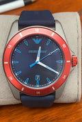  Shop Authentic Emporio Armani Sigma Quartz Blue Dial Blue Silicone Strap Watch For Men - AR11217 - Luxxuri
