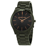  Shop Authentic Michael Kors Slim Runway Quartz Black Dial Green Steel Strap Watch For Men - MK8715 - Luxxuri