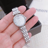  Shop Authentic Emporio Armani Gianni T Bar Quartz Silver Dial Silver Steel Strap Watch For Women - AR1935 - Luxxuri